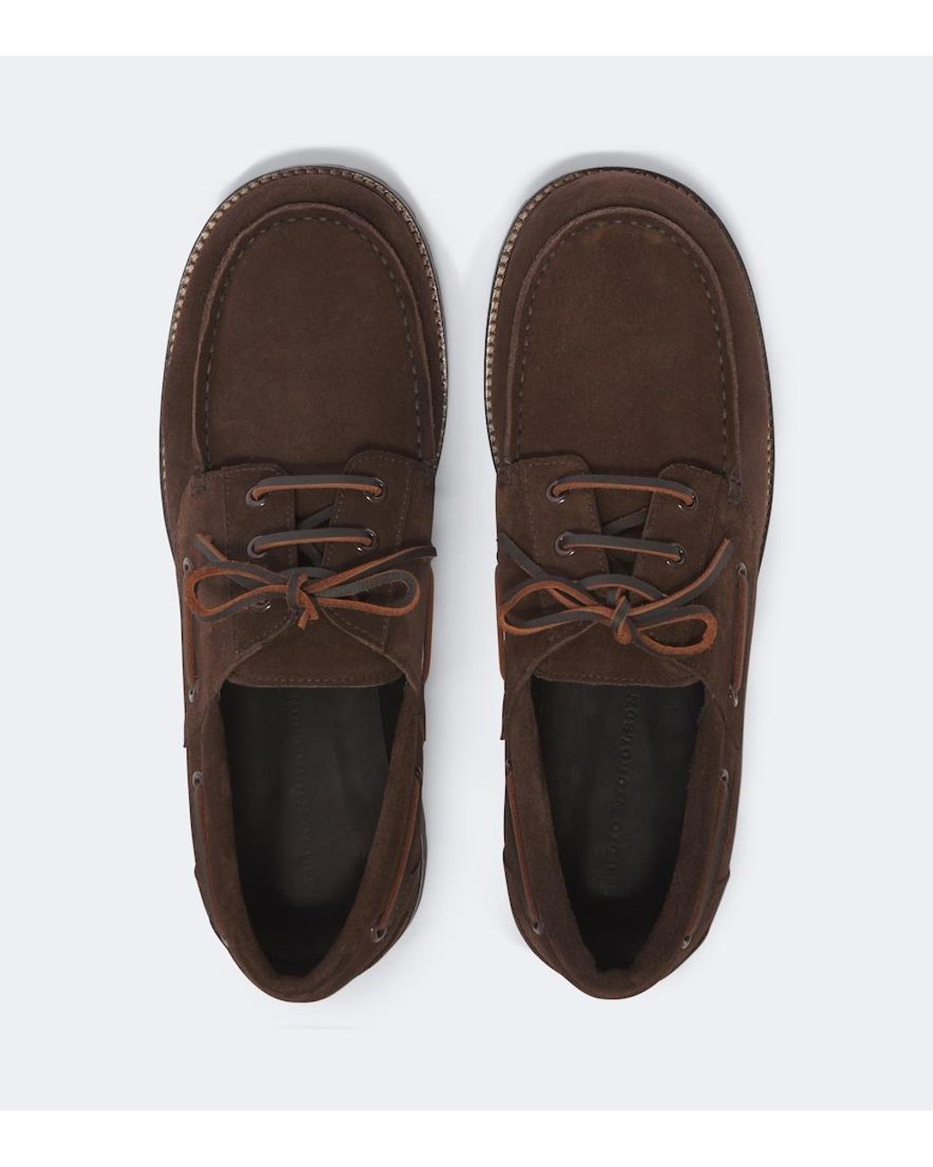 Studio Nicholson Brown Guston Suede Boat Shoes for men