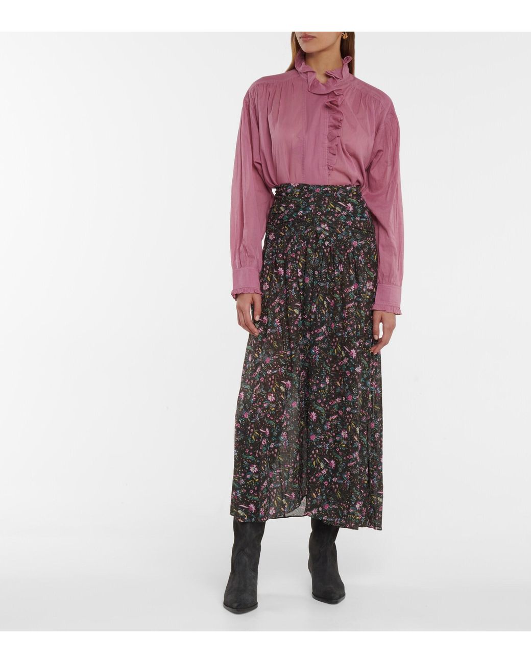 Fil Ombord lidenskabelig Étoile Isabel Marant Marino Floral Cotton Maxi Skirt | Lyst