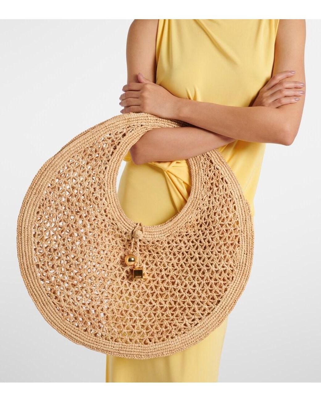 Jacquemus Metallic Spiaggia Raffia Tote Bag