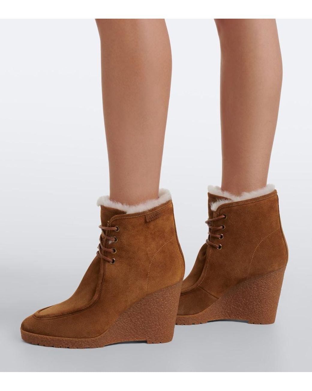 Isabel Marant Brown Cylia Suede Wedge Ankle Boots