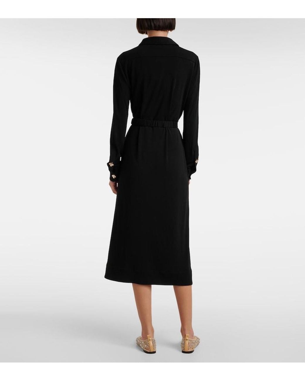 Tory Burch Black Belted Jersey Shirtdress
