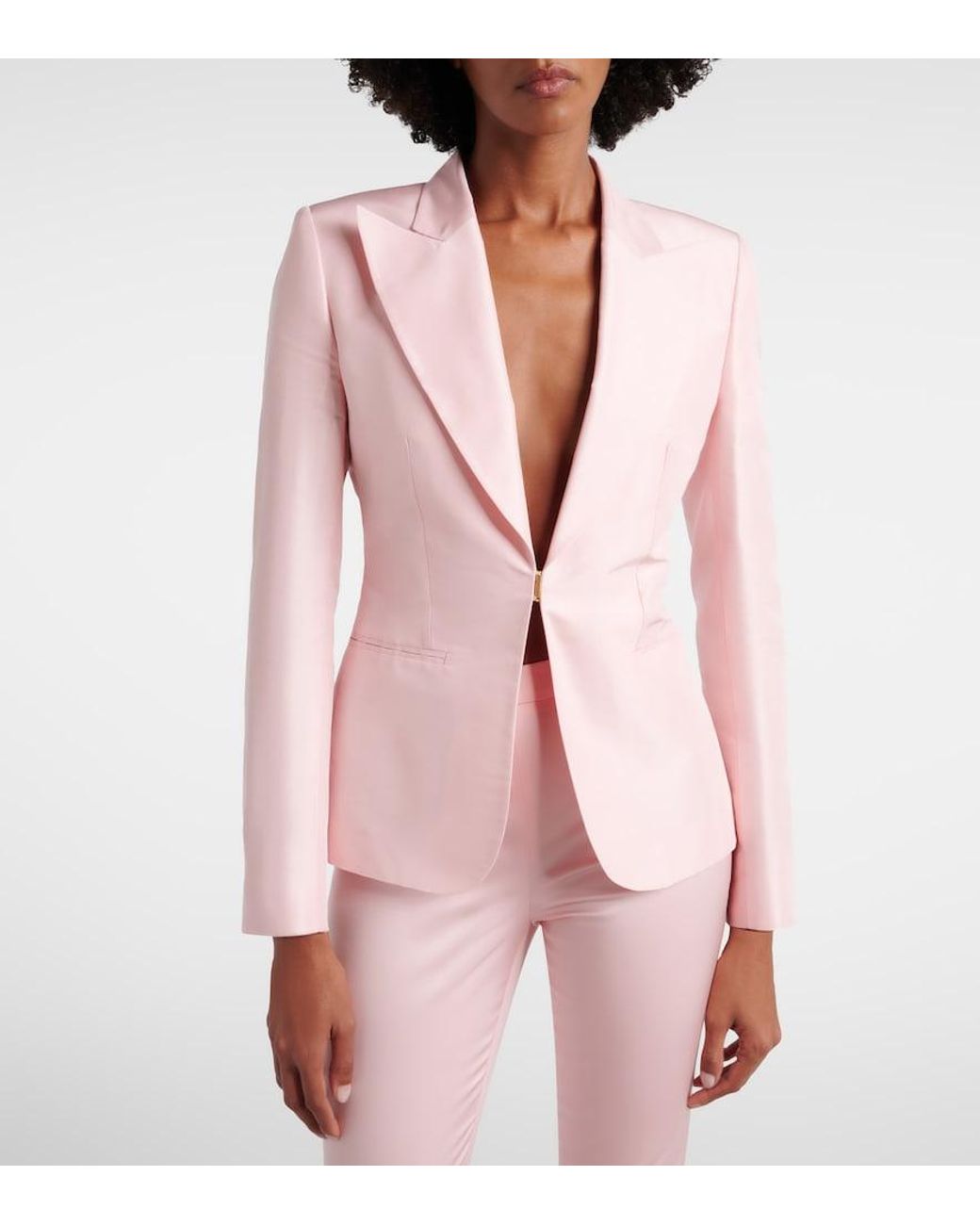 Gucci Pink Silk Faille Blazer