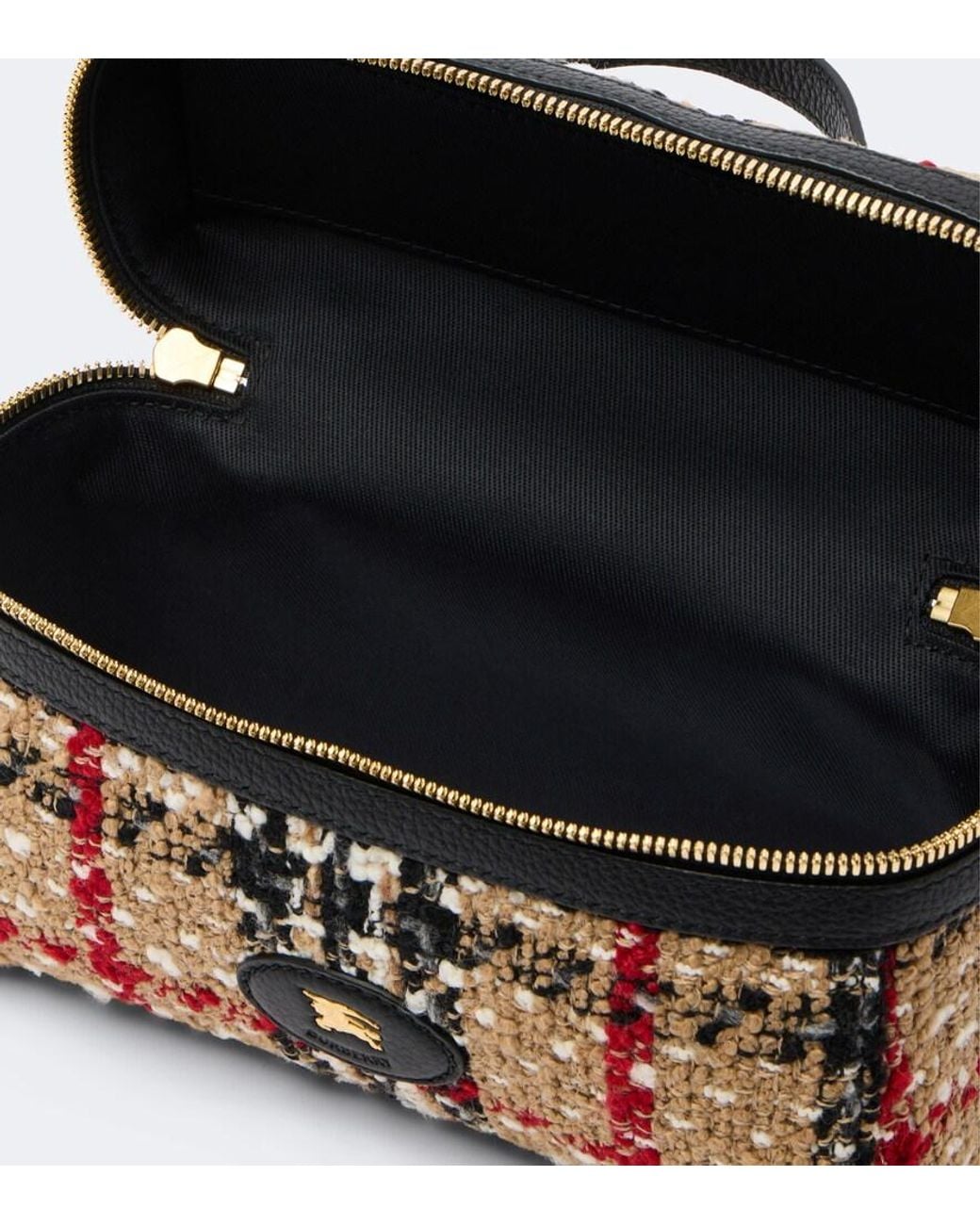 Burberry Natural Check Small Boucle Vanity Bag