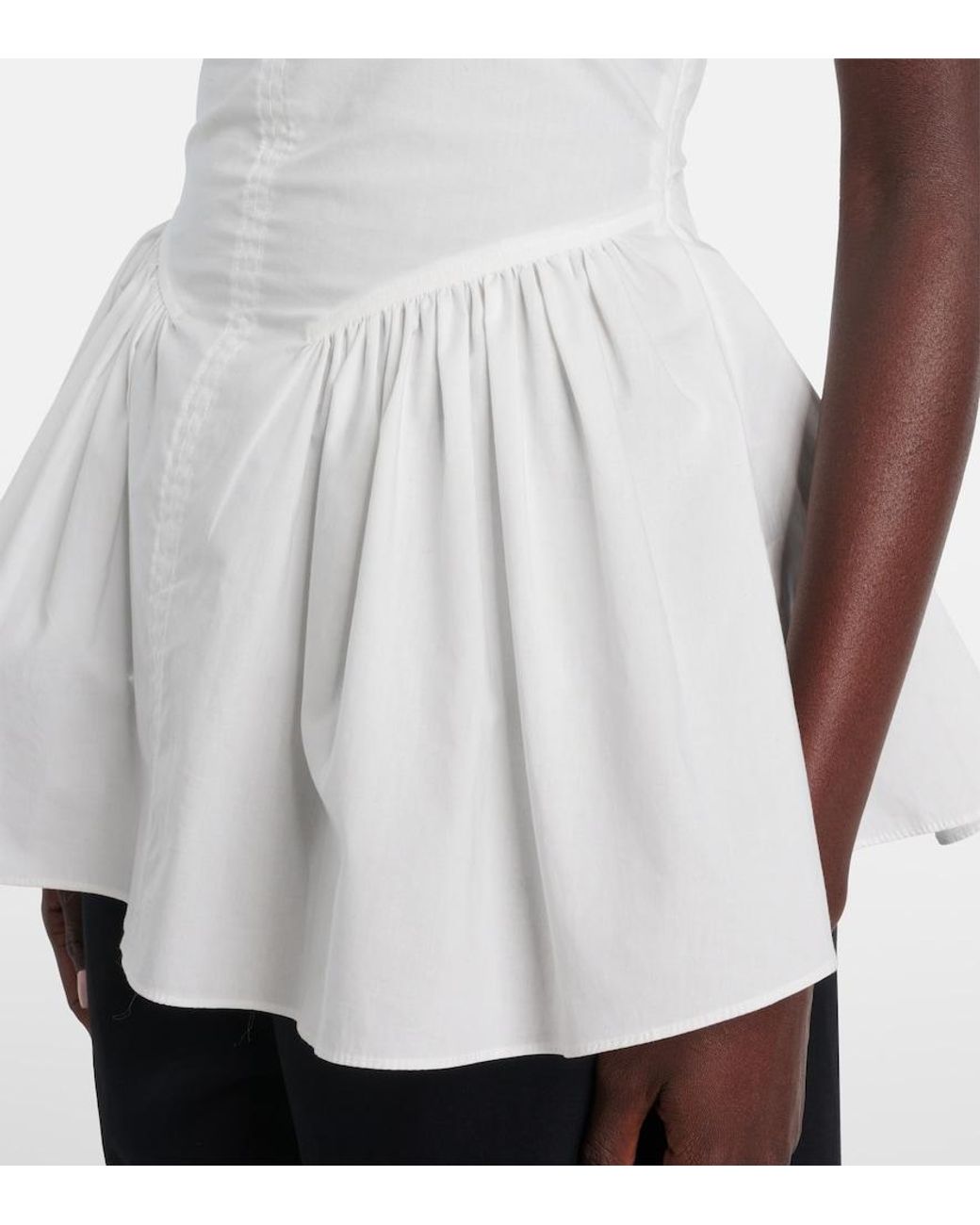 Proenza Schouler White Label Bader Cotton-Blend Poplin Top