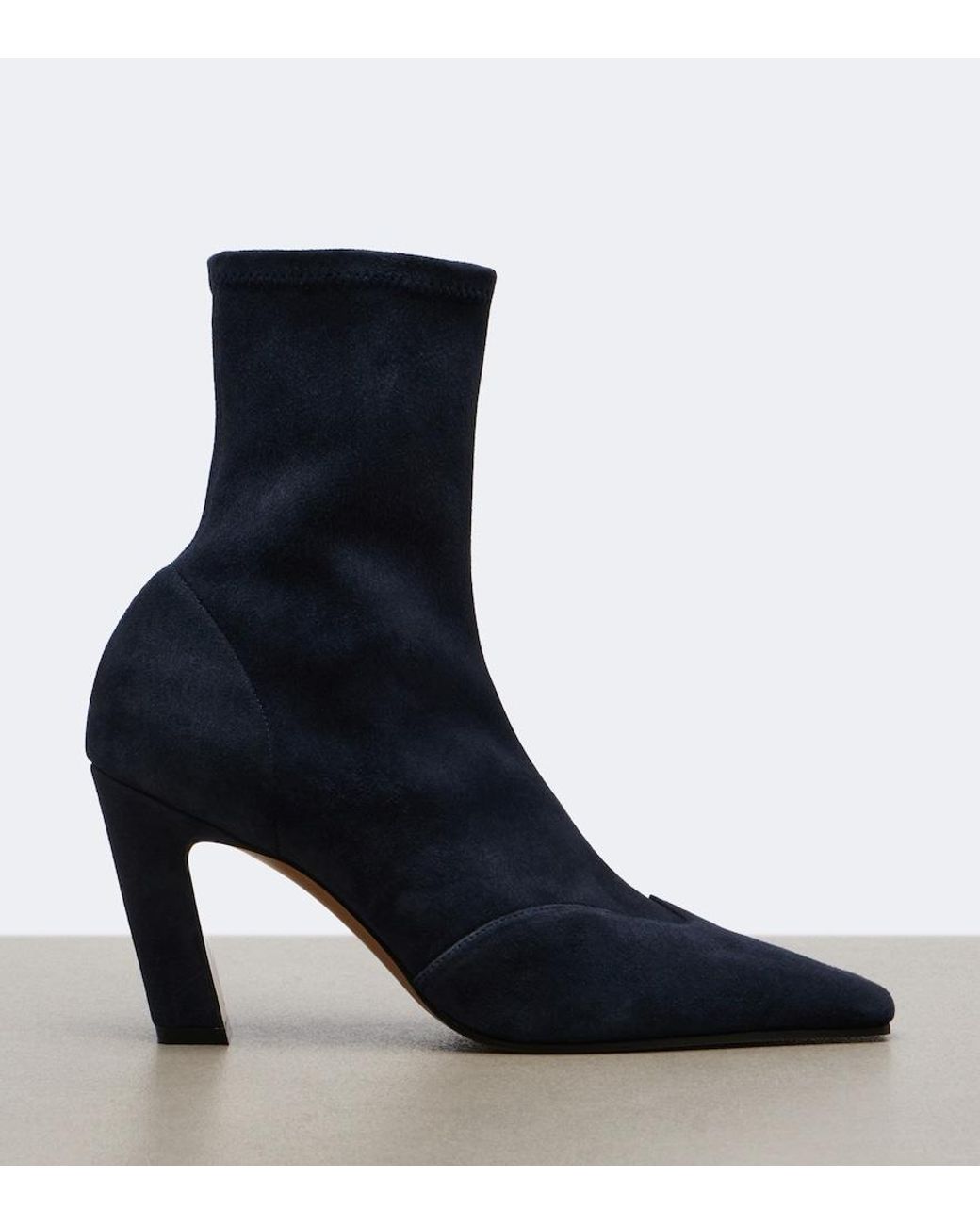Khaite Blue Nevada Suede Ankle Boots