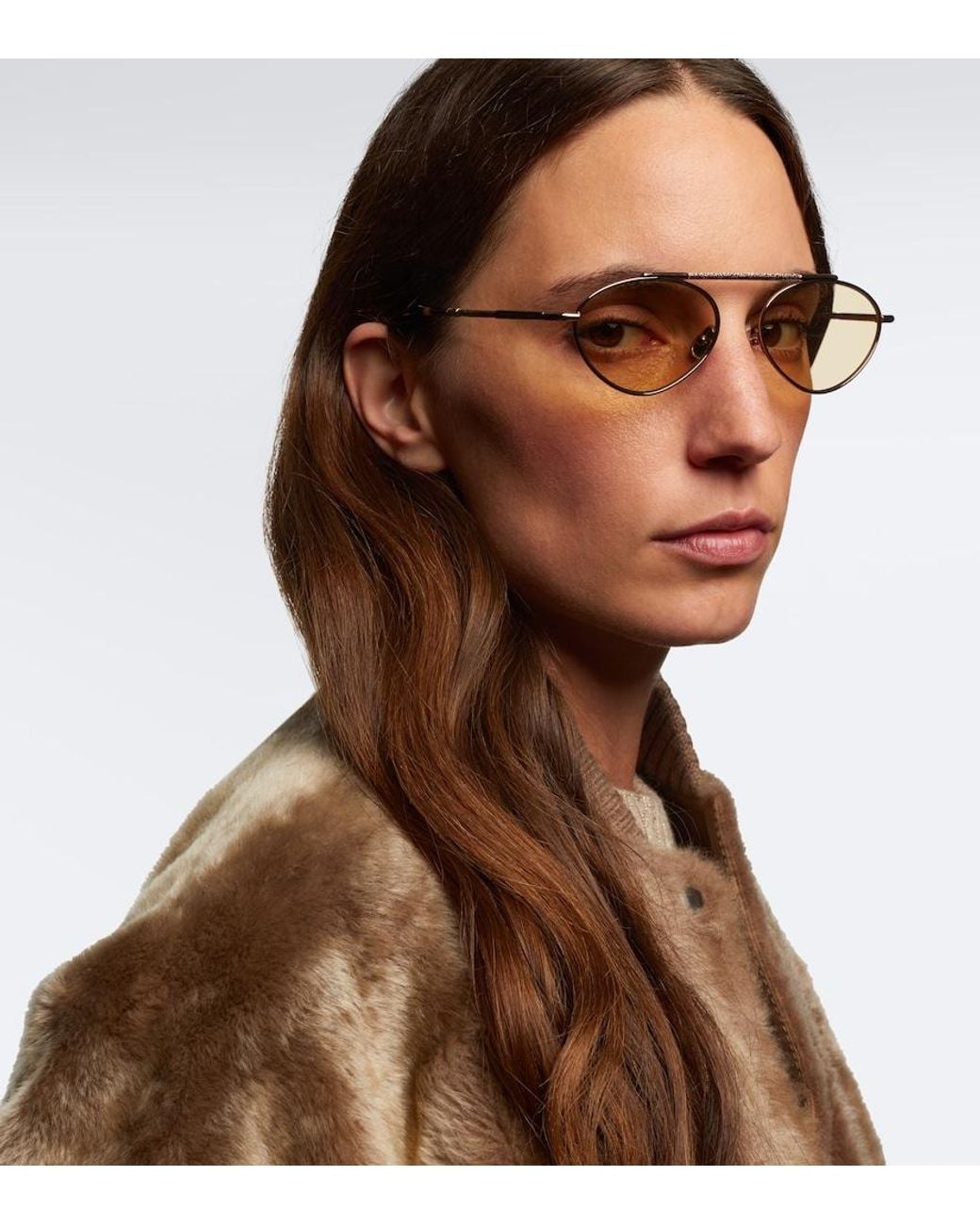 Brunello Cucinelli Natural Sartorial Sunset Oval Sunglasses