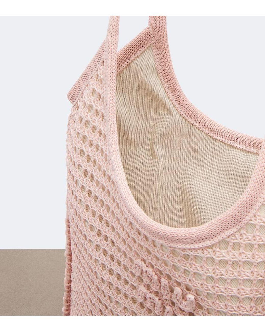 Miu Miu Pink Ivy Crochet Shopper