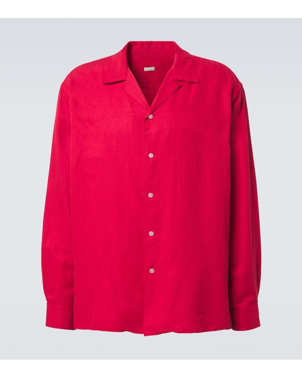 A.PRESSE Pink Vintage Silk And Linen Shirt for men