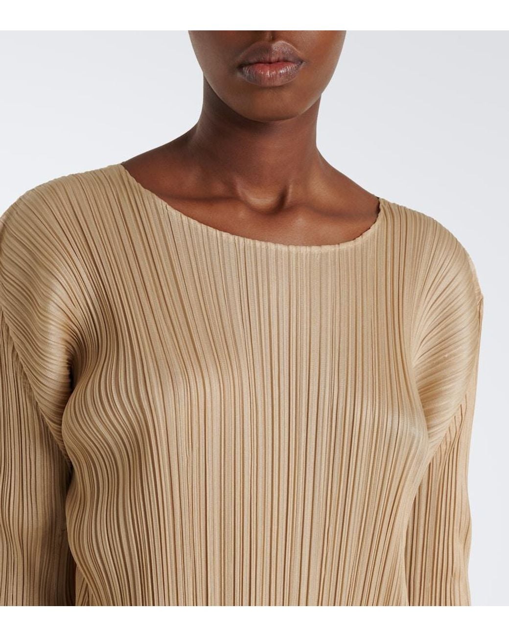 Pleats Please Issey Miyake Natural Monthly Colors: October Pleated Midi Dress