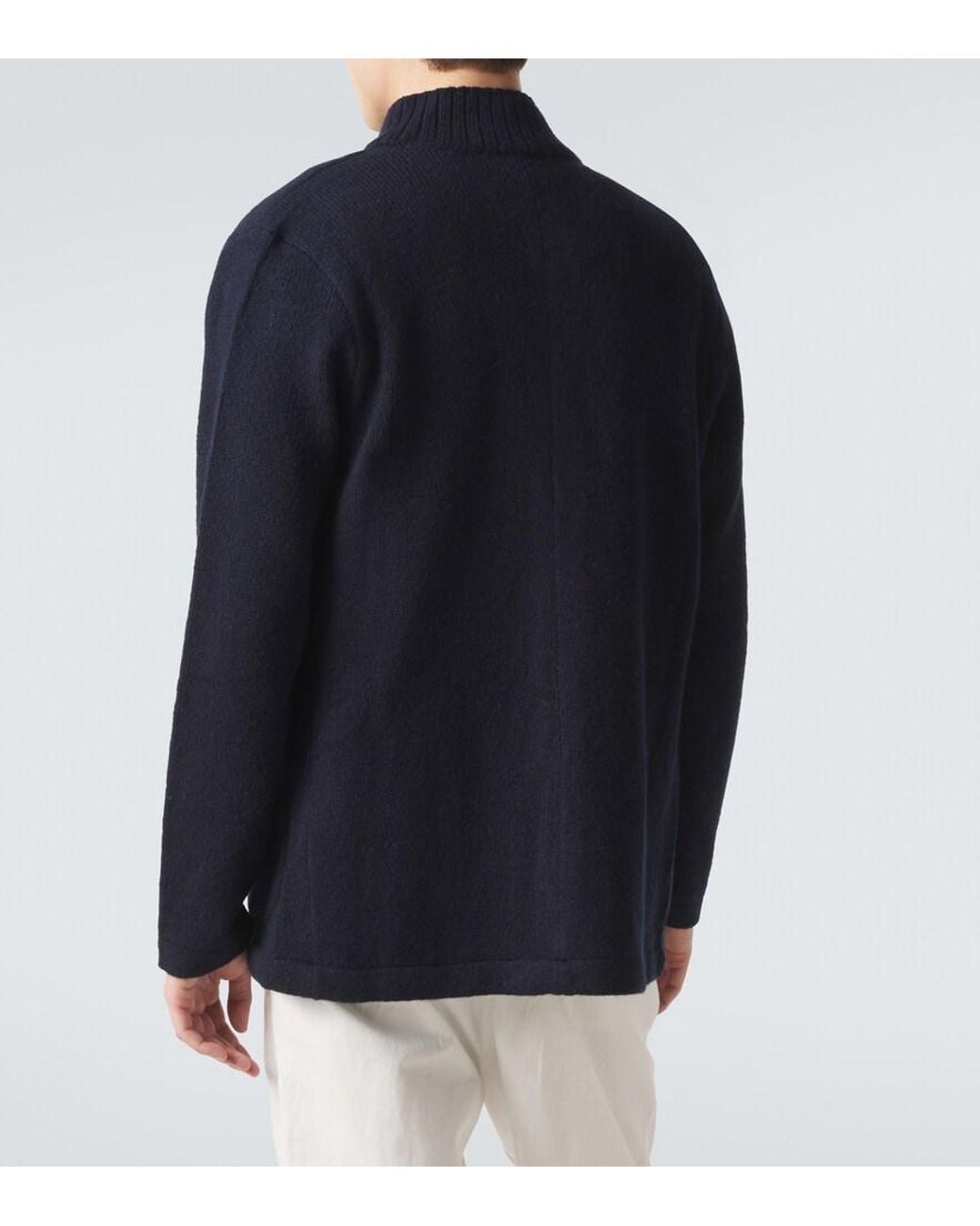 Eleventy Blue Wool And Cashmere-Blend Cardigan for men