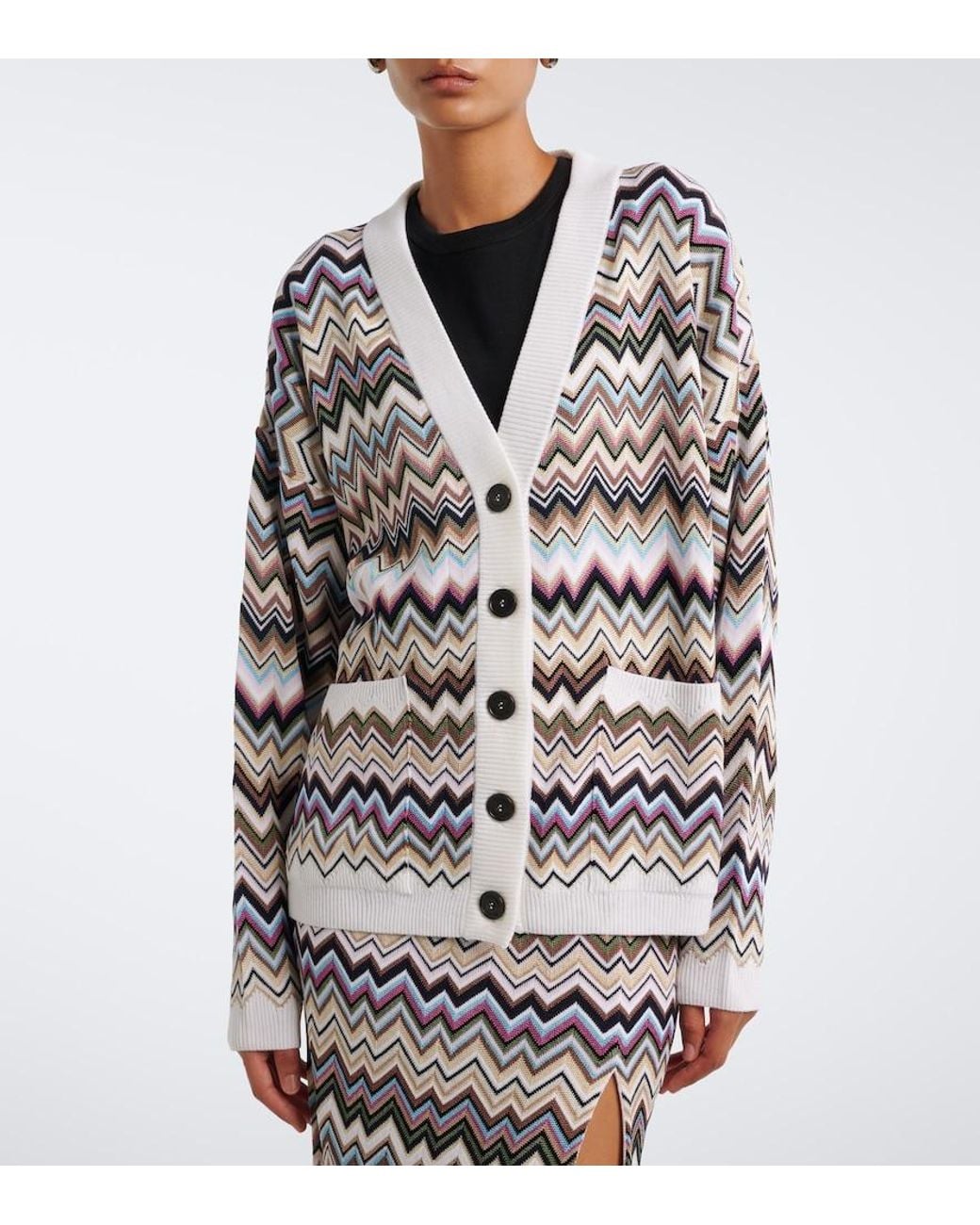 Missoni White Zigzag Cardigan