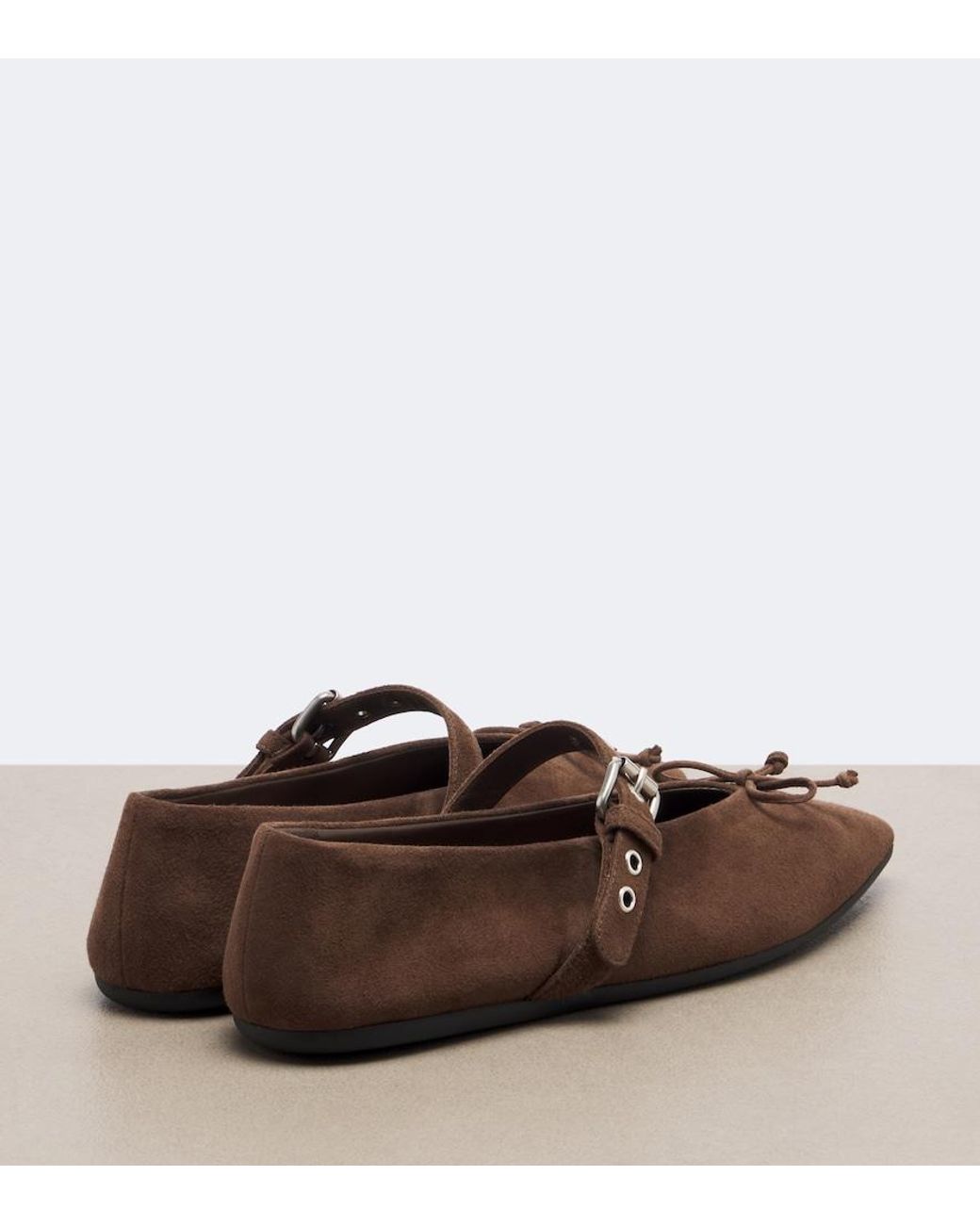Miu Miu Brown Suede Ballet Flats