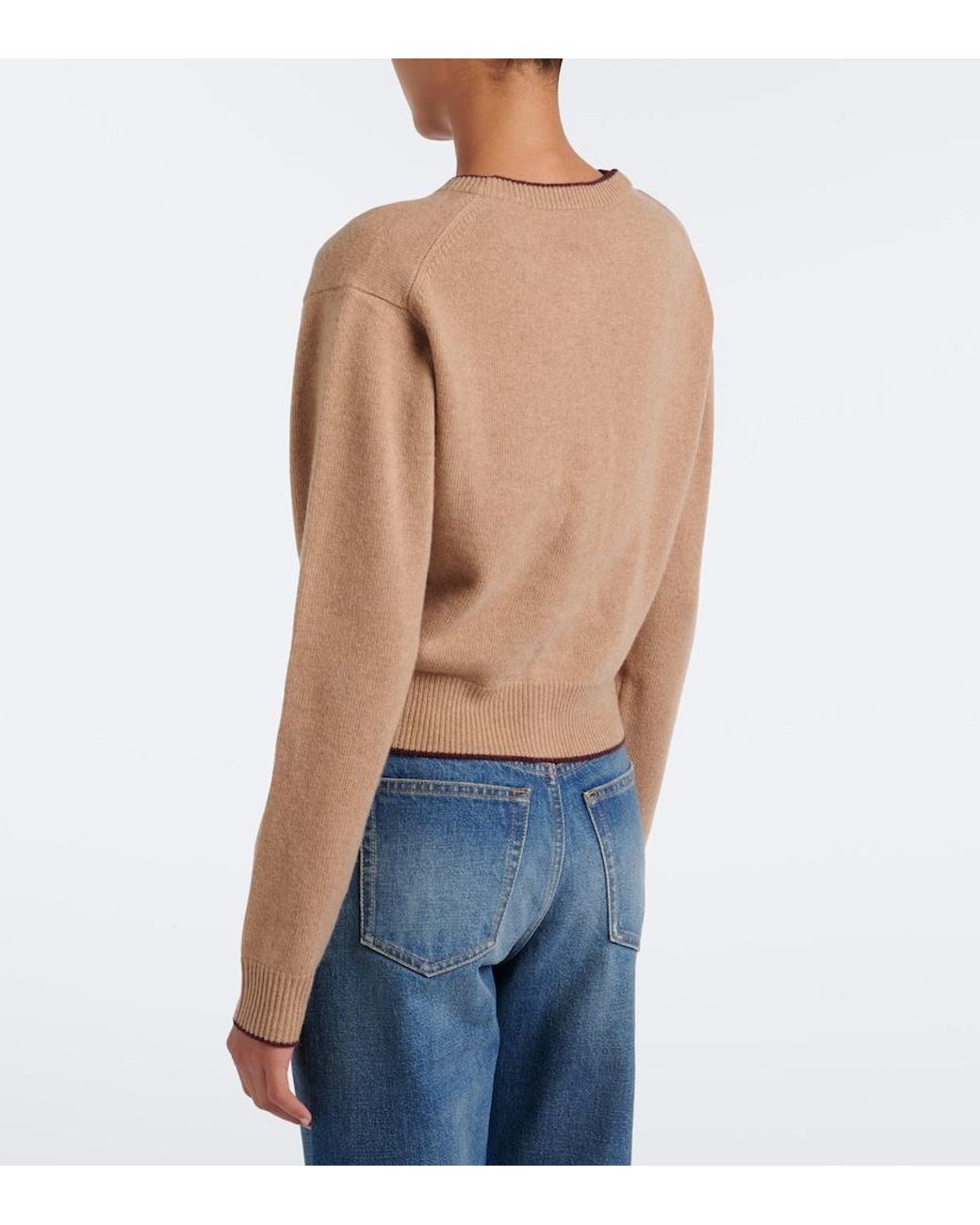 Chloé Brown Logo Wool And Cashmere Cardigan