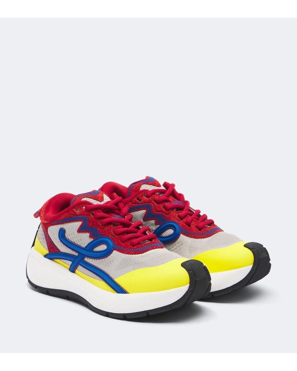 Loewe Multicolor Pogo Colorbocked Mesh-Trimmed Sneakers