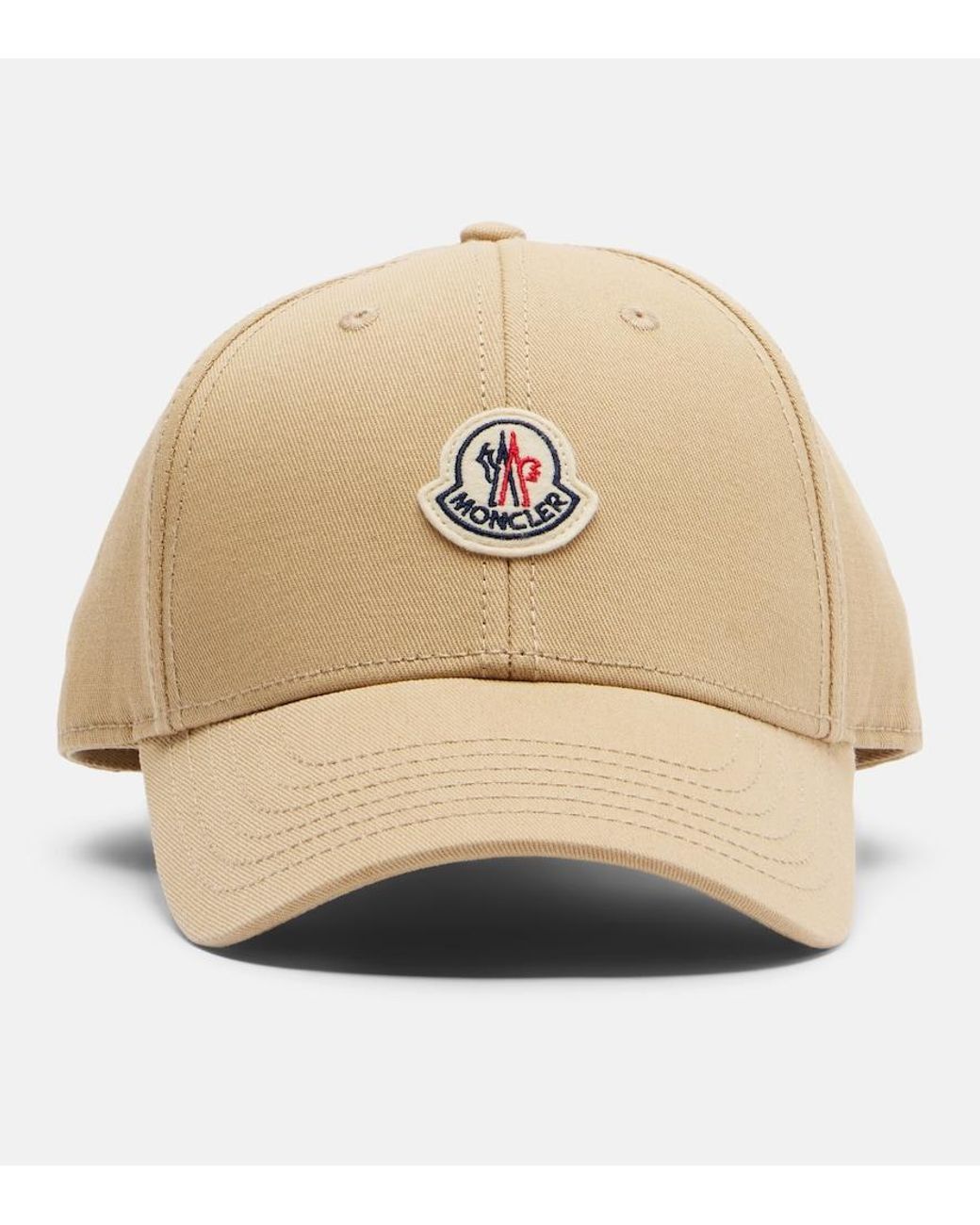 Moncler Natural Logo Cotton Gabardine Baseball Cap
