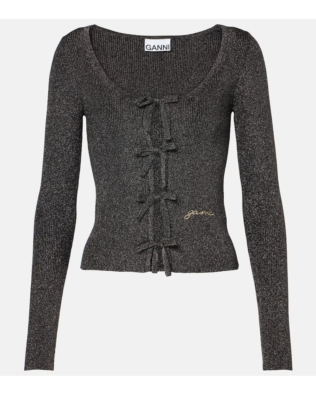 Ganni Black Logo Top