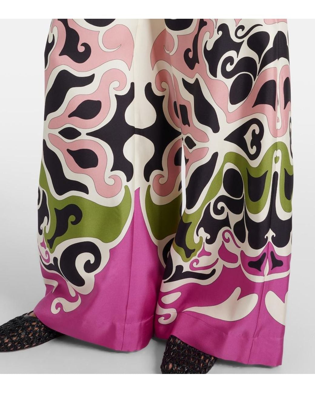LaDoubleJ Multicolor Printed Silk Twill Palazzo Pants