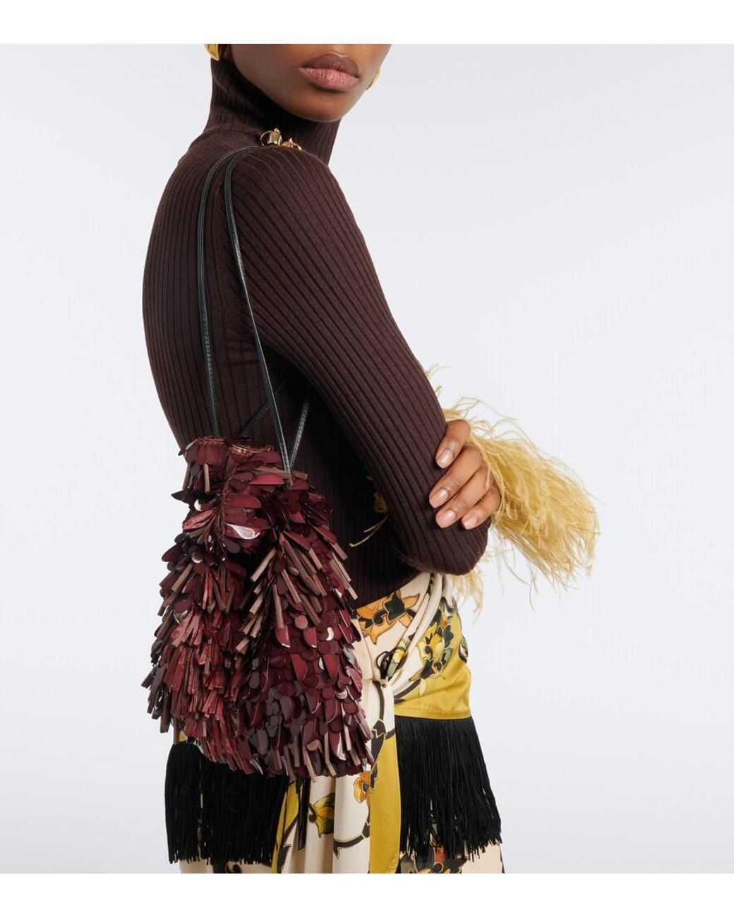 LaDoubleJ Red Dustbag Embellished Pouch