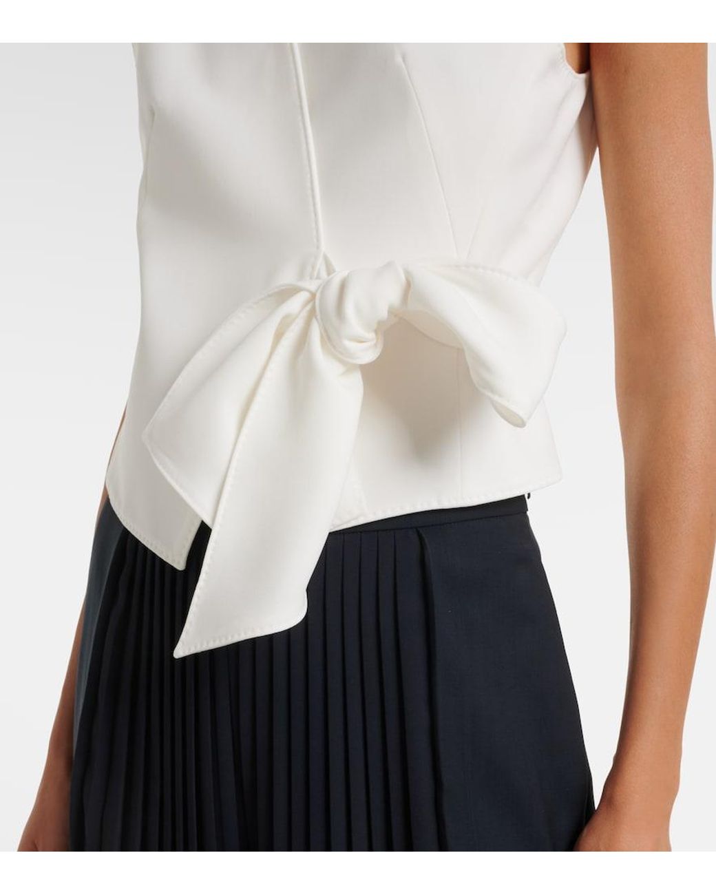Max Mara White Draped Cady Vest
