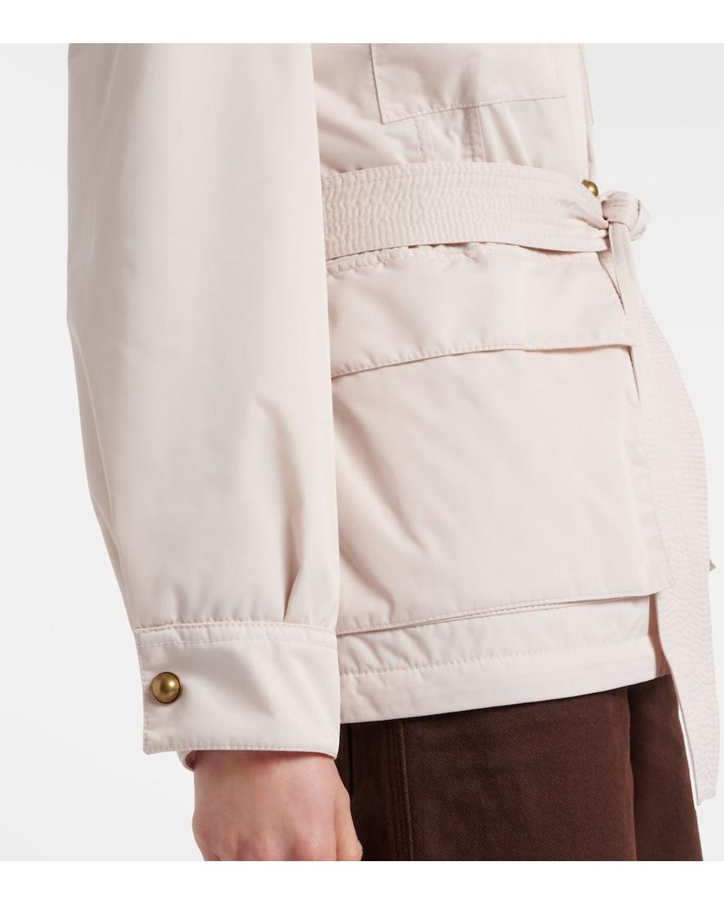 Moncler Natural Maitake Leather-Trimmed Jacket