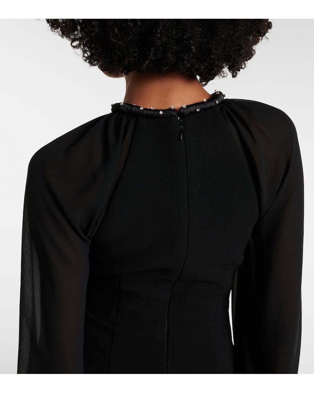 Rebecca Vallance Black Livia Cutout Embellished Gown