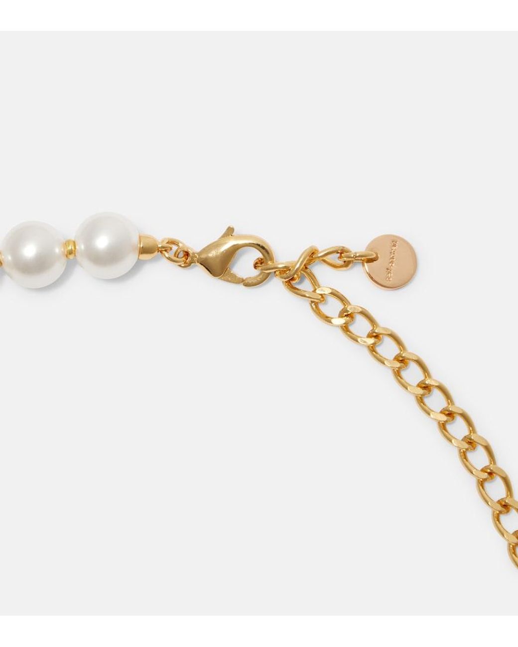 Self-Portrait White Faux Pearl-Embellished Necklace