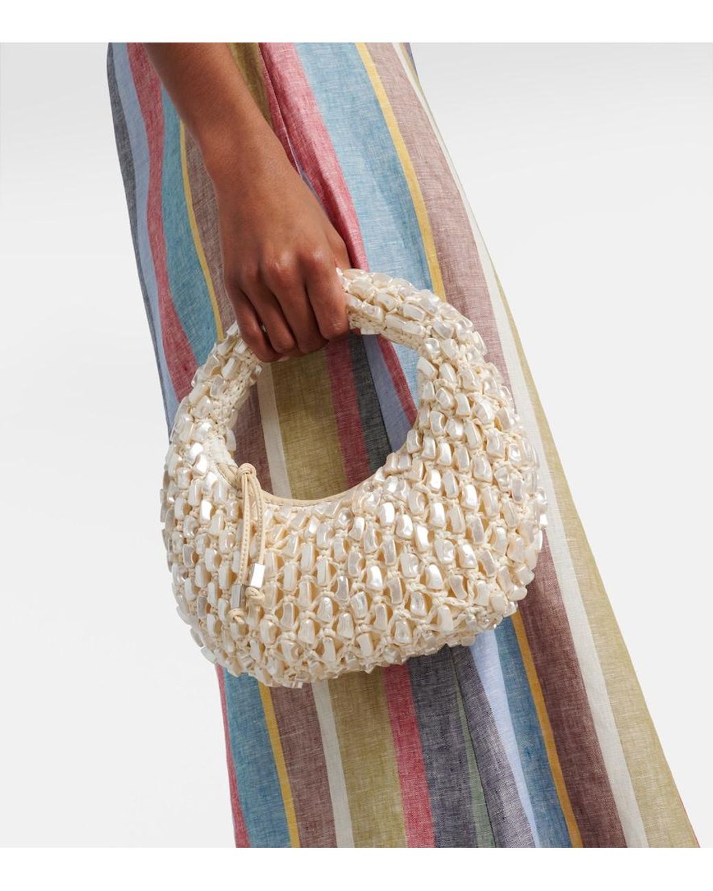 Staud Metallic Reef Crochet Embellished Shoulder Bag