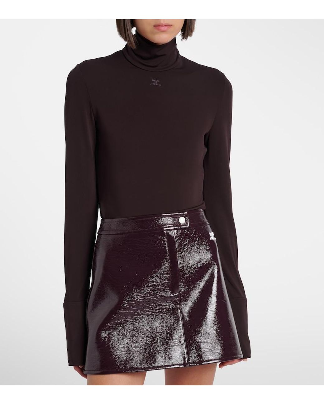 Courreges Black Jersey Turtleneck Sweater