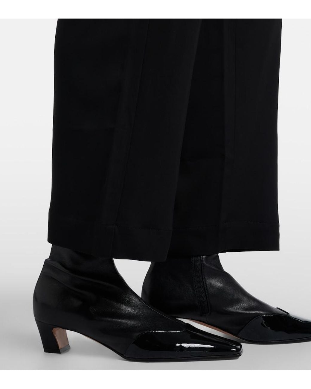 Rohe Black Cropped Wide-Leg Pants
