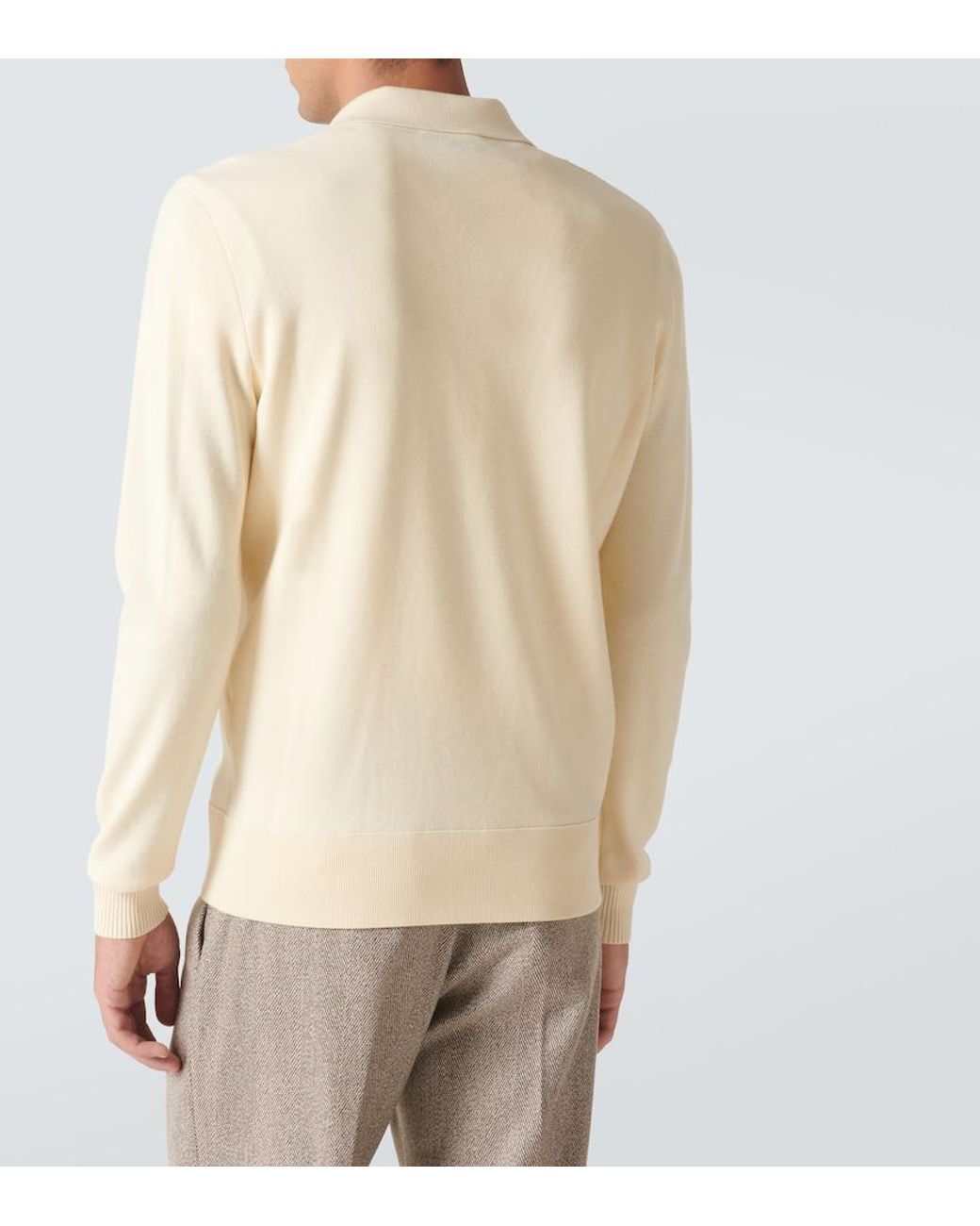 Loro Piana Natural Wool Polo Sweater for men