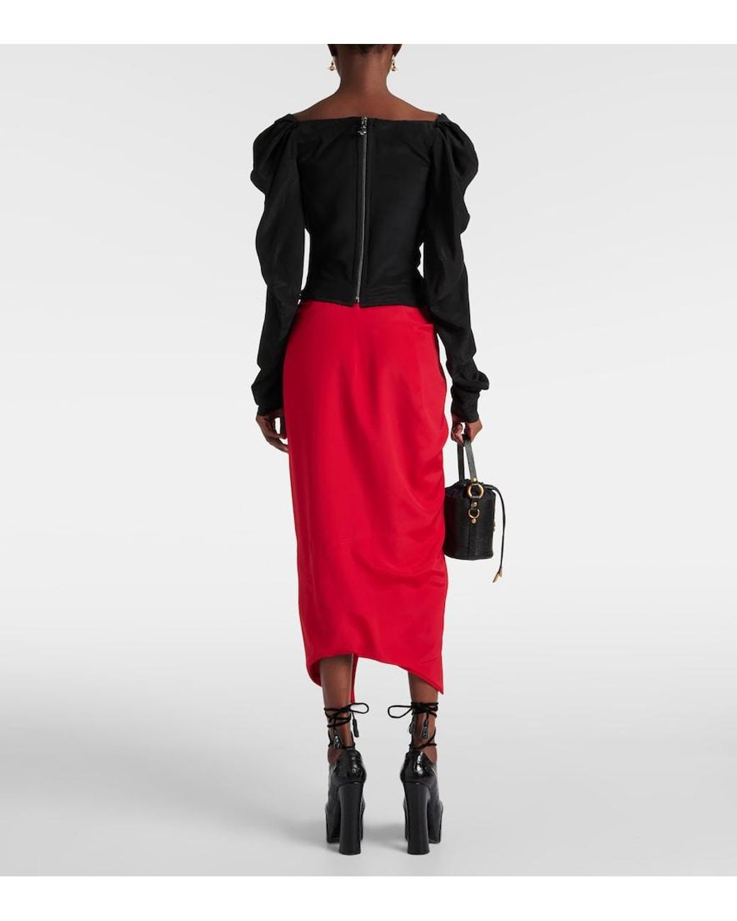Vivienne Westwood Black Tie-Detail Silk Top