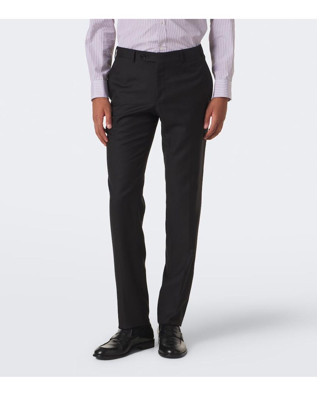 Canali Black Single-Breasted Wool Suit for men