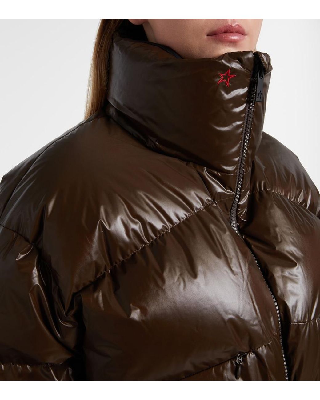 Perfect Moment Brown Auretta Bomber Shell-Down Ski Jacket