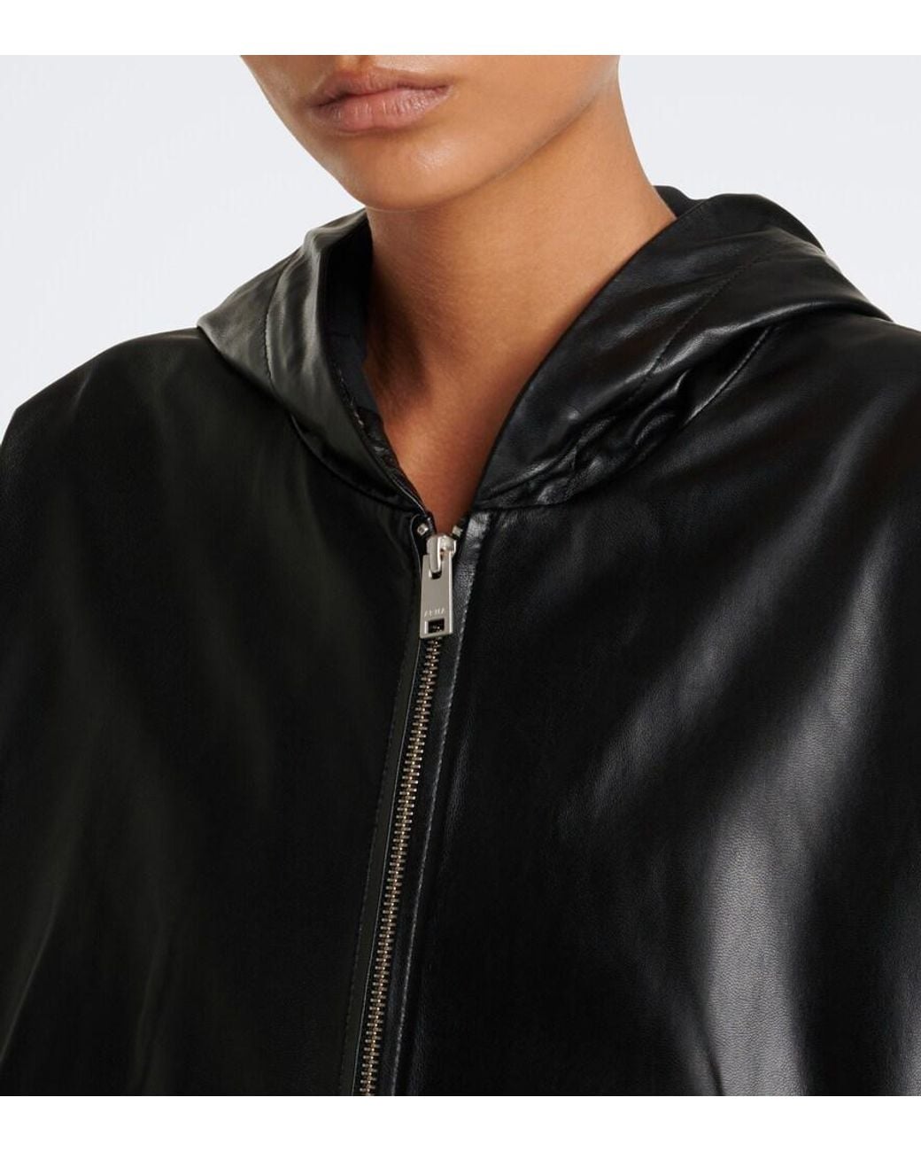 Arma Black Guisy Hooded Leather Jacket