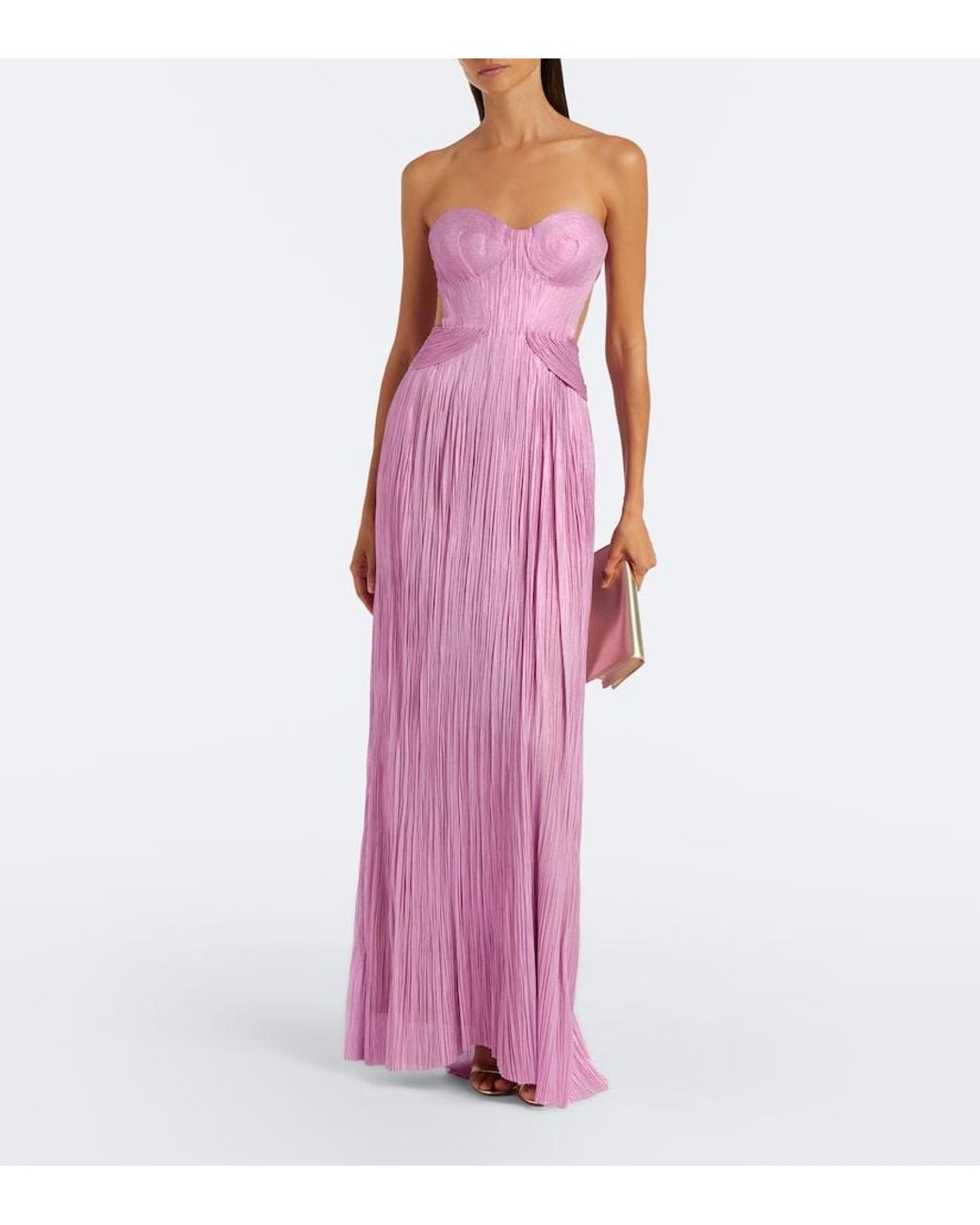 Maria Lucia Hohan Purple Kamina Metallic Silk Corset Gown