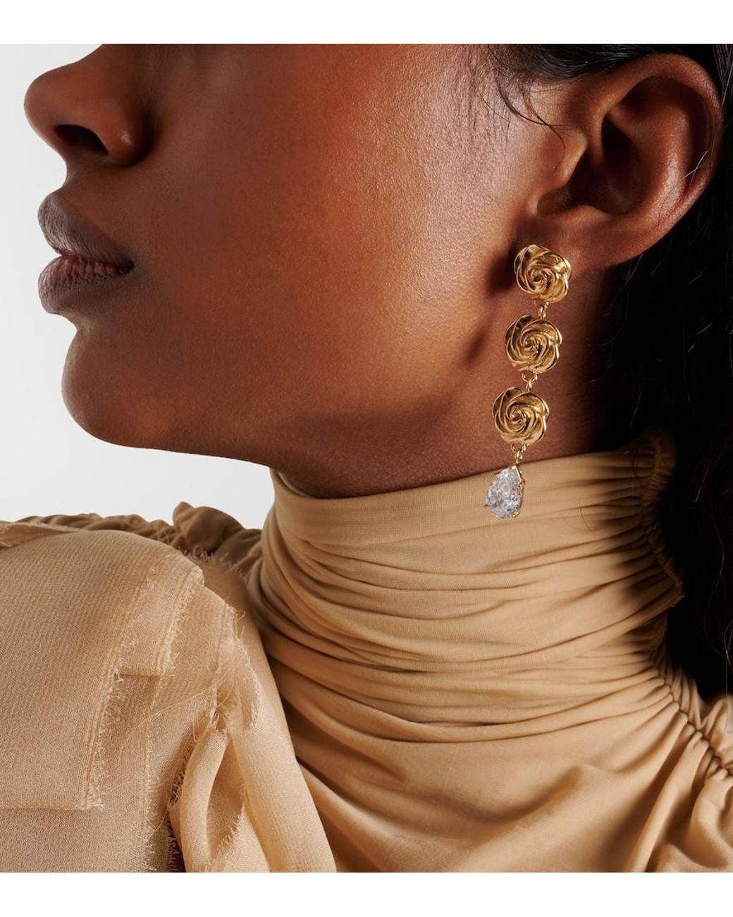 Magda Butrym Metallic Crystal-Embellished-Plated Drop Earrings