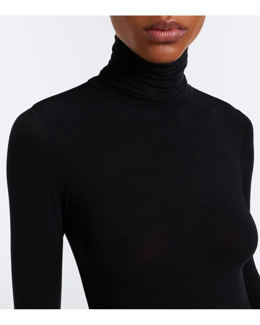 The Row Black Basile Jersey Bodysuit