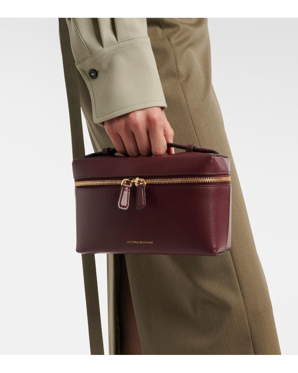 Bolso Neceser Vanity De Piel Victoria Beckham de color Purple