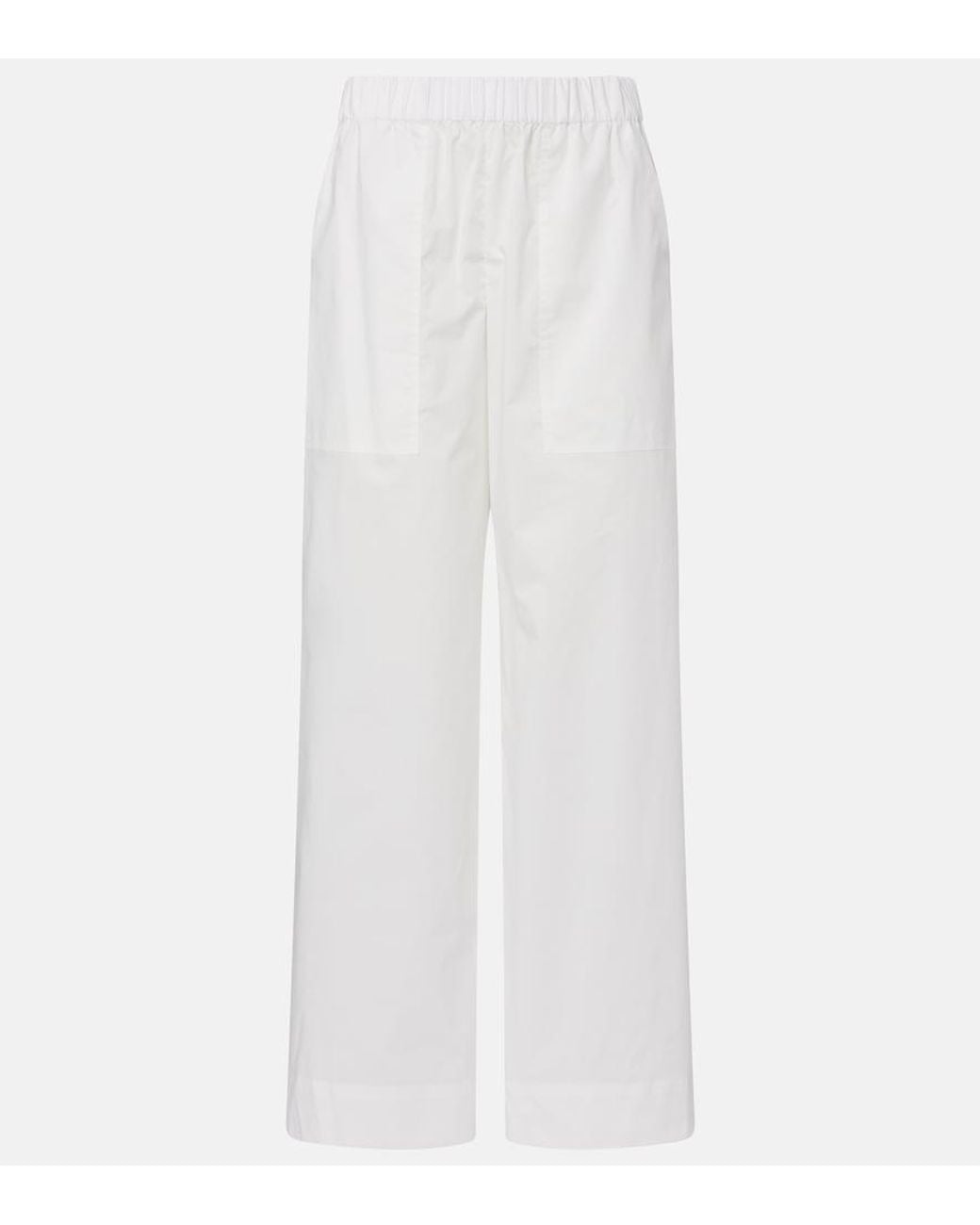 Jonathan Simkhai White Arden Cotton-Blend Wide-Leg Pants