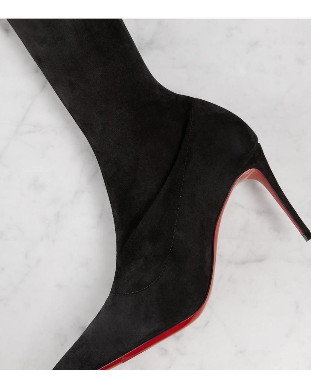 Christian Louboutin Black Kate 85mm Suede Over-the-knee Boots