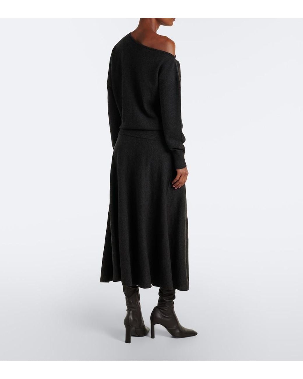 arch4 Black Helma Cashmere Midi Skirt