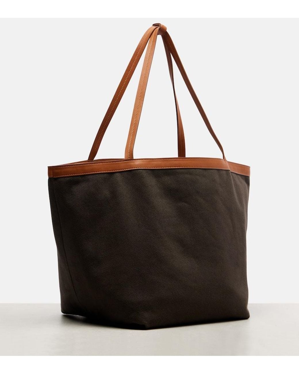 The Row Black Park Three Stitch Reversible Canvas Tote Bag