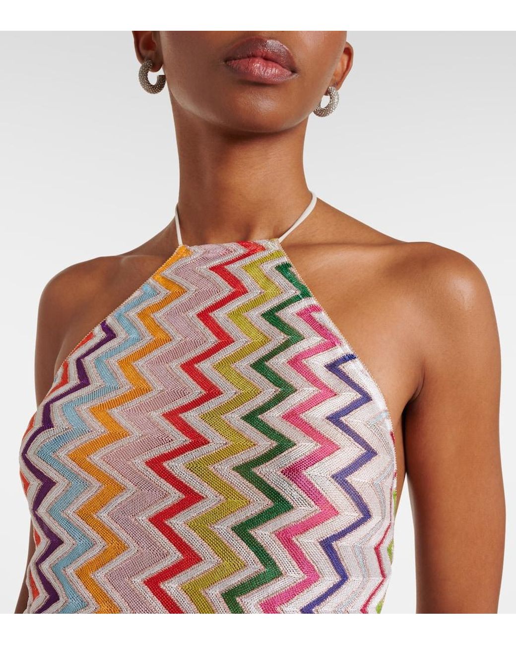 Missoni White Zigzag Halterneck Top