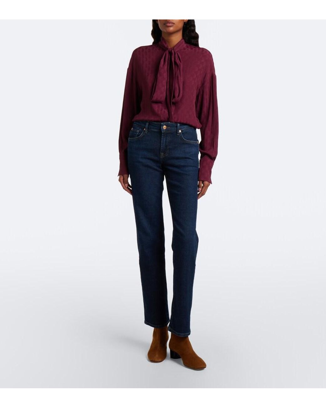7 For All Mankind Blue Calie Straight Jeans