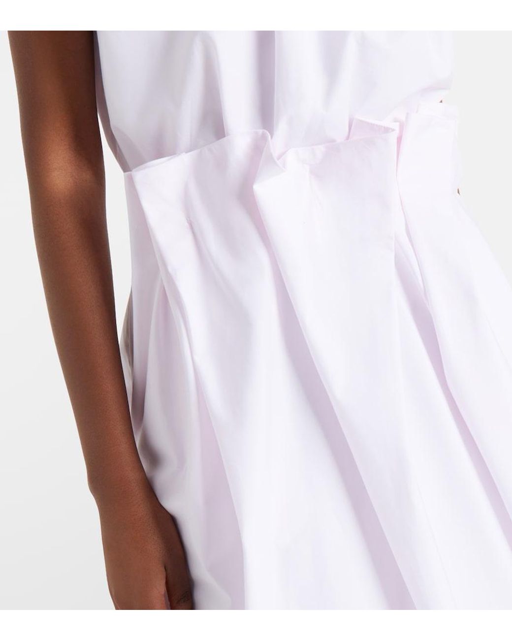 Simone Rocha Pink Pleated Cotton Pencil Skirt