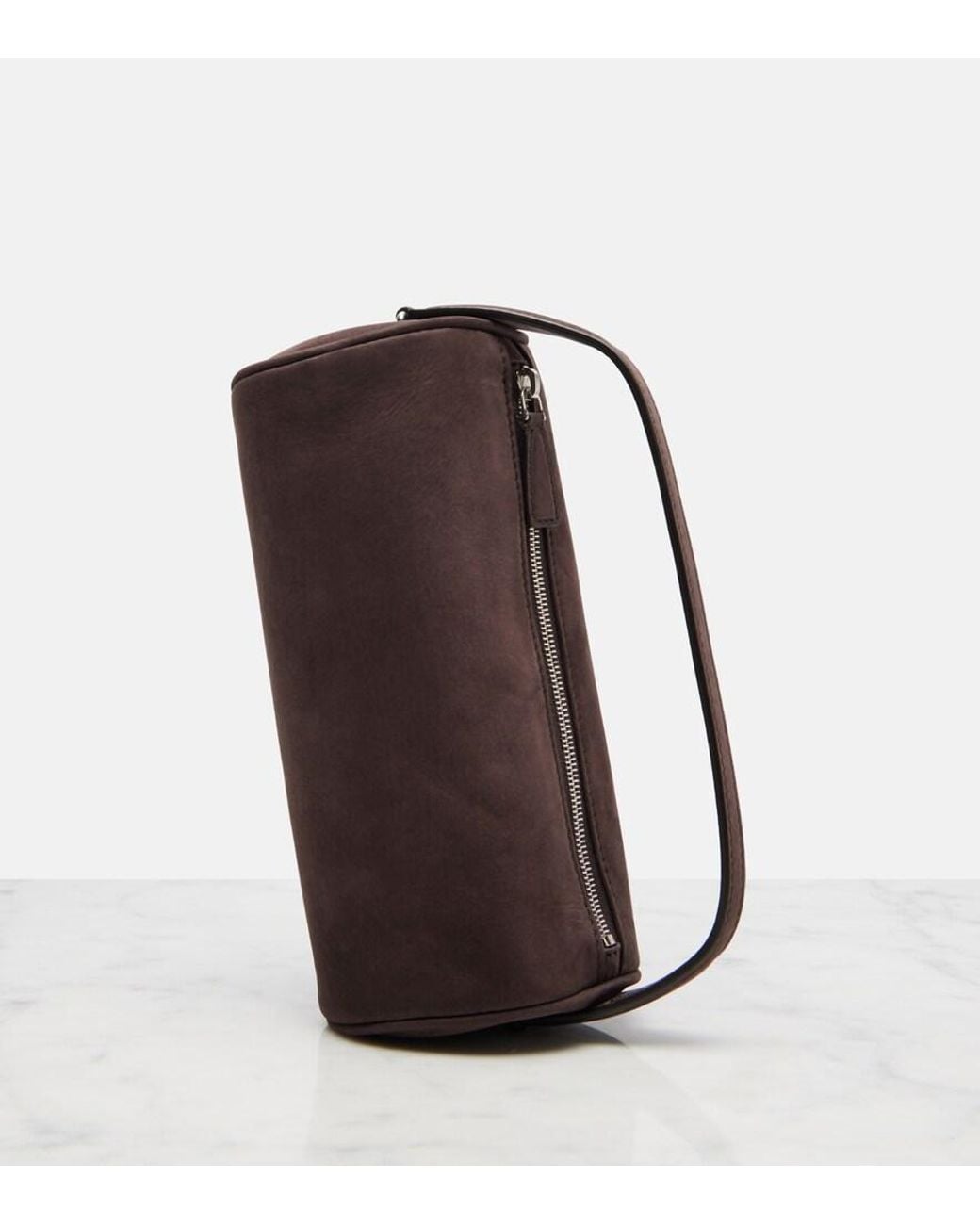 The Row Brown Tote Bag Round 90S Aus Veloursleder