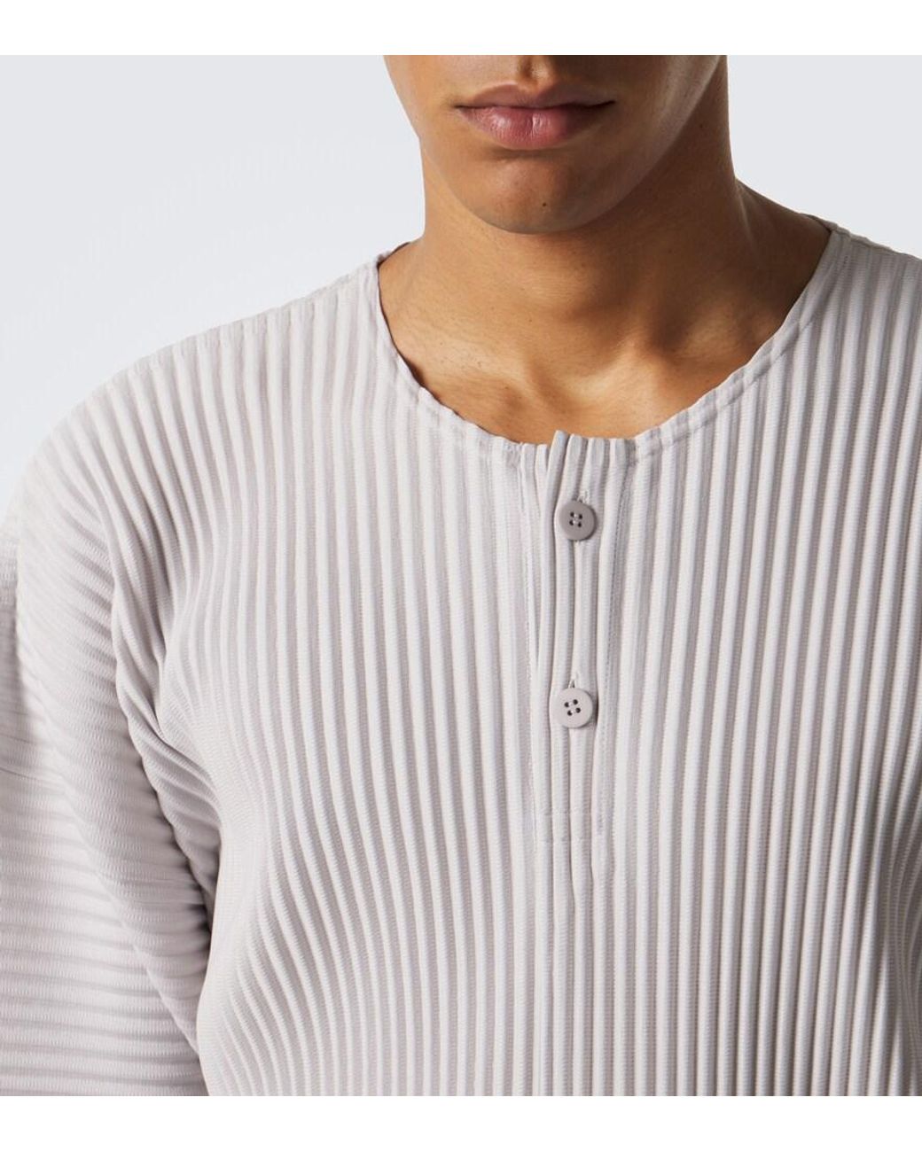 Homme Plissé Issey Miyake Gray Monthly Colors: September Pleated Henley Shirt for men