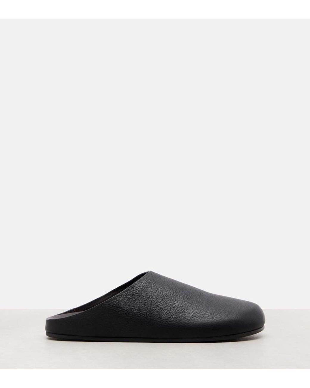 The Row Gray Hudson Leather Mules