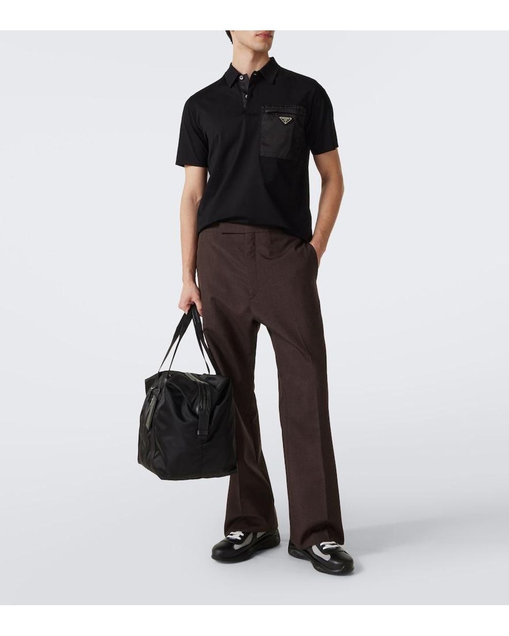Prada Black Recycled Polyester-blend Sneakers for men