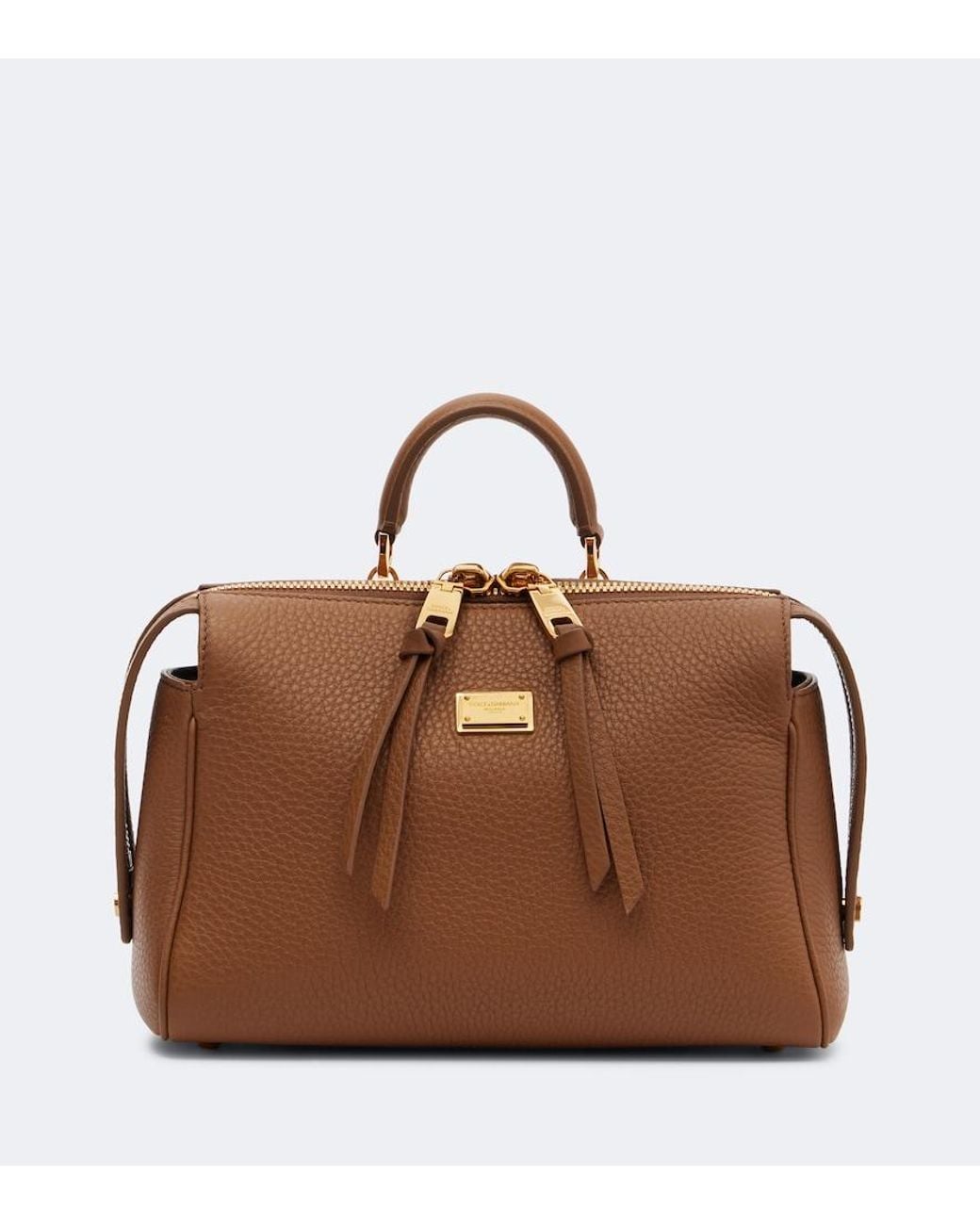 Dolce & Gabbana Brown Vittoria Small Leather Top-Handle Bag